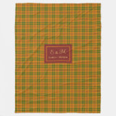 Cozy Fall Plaid Blanket Personalized Farmhouse Fleece Deken (Voorkant)