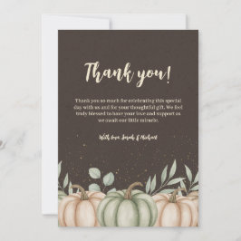 Cozy Fall Pumpkin Baby Shower Thank You Card Bedankkaart