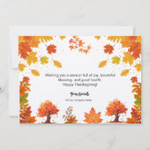 Cozy Fall Thanksgiving Dinner Party Bedankkaart (Achterkant)