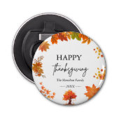 Cozy Fall Thanksgiving Dinner Party Button Flesopener (Voorkant)