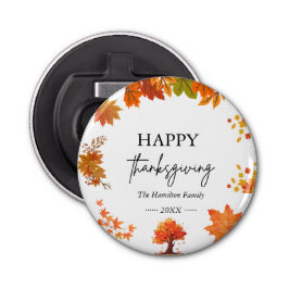 Cozy Fall Thanksgiving Dinner Party Button Flesopener