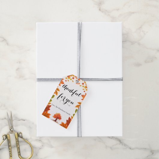 Cozy Fall Thanksgiving Dinner Party Cadeaulabel (Met Touw)