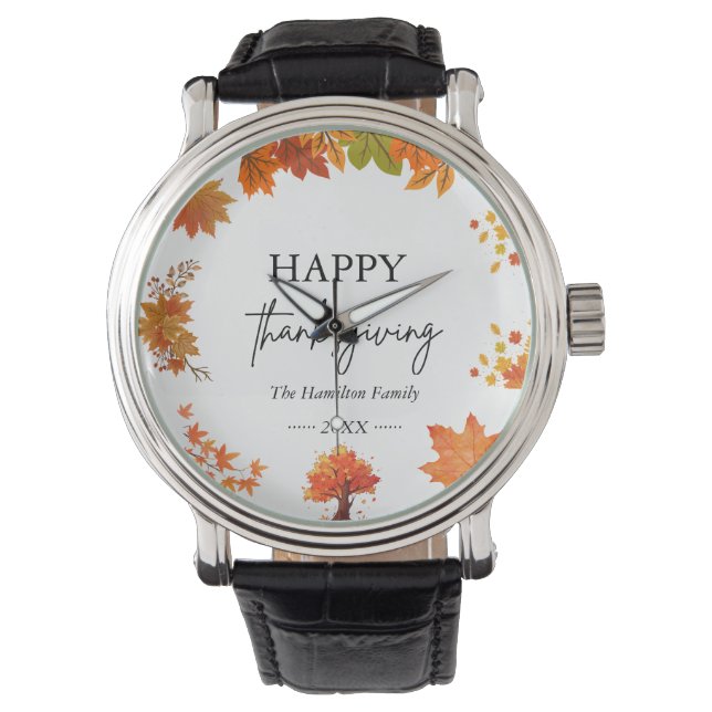 Cozy Fall Thanksgiving Dinner Party Horloge (Voorkant)