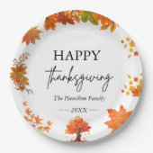 Cozy Fall Thanksgiving Dinner Party Papieren Bordje (Voorkant)