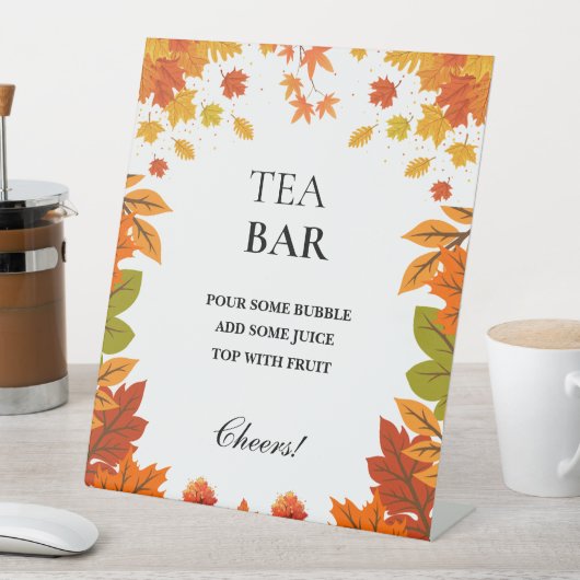 Cozy Fall Thanksgiving Dinner Party Reclamebord Met Voetstuk (Insitu)