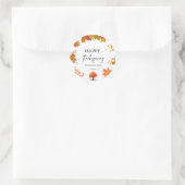 Cozy Fall Thanksgiving Dinner Party Ronde Sticker (Tas)