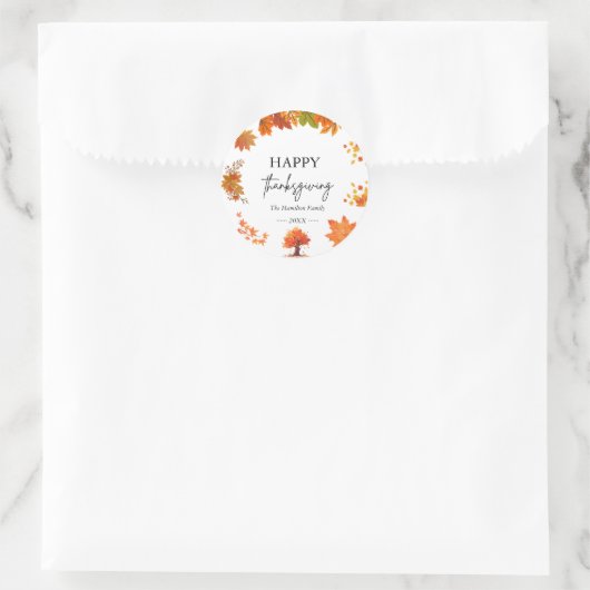 Cozy Fall Thanksgiving Dinner Party Ronde Sticker (Tas)
