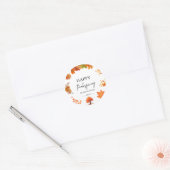 Cozy Fall Thanksgiving Dinner Party Ronde Sticker (Envelop)