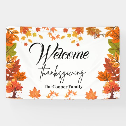 Cozy Fall Thanksgiving Dinner Party Spandoek (Horizontaal)