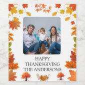 Cozy Fall Thanksgiving Dinner Party Wijn Etiket (Enkel label)