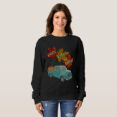 Cozy Fall Vibes Quote Graphic Autumn Leaves Pickup Trui (Voorkant volledig)
