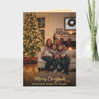 Cozy Family Christmas Greeting Kaart