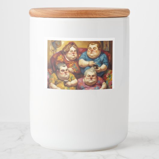 Cozy Family Jar Label Voedselcontainer Etiket (Voorkant)