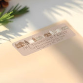 Cozy Family Modern Minimal Kerstval Etiket