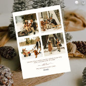 Cozy Family Snowy Cabin Merry Christmas Photo Card Feestdagenkaart