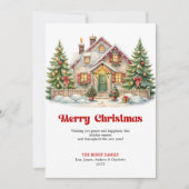 Cozy festive home classic Christmas scene greeting Feestdagenkaart (Voorkant)