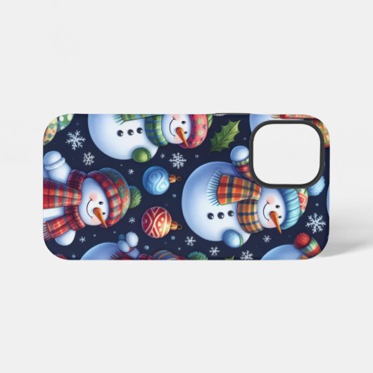 Cozy Festive Snowman iPhone Hoesje (Achterkant horizontaal)