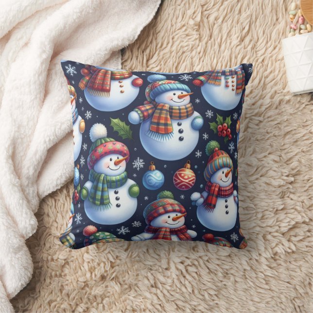 Cozy Festive Snowman Kussen (Deken)