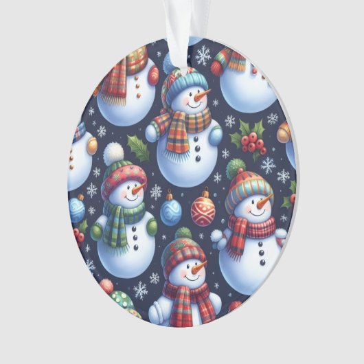 Cozy Festive Snowman Ornament (voorkant)