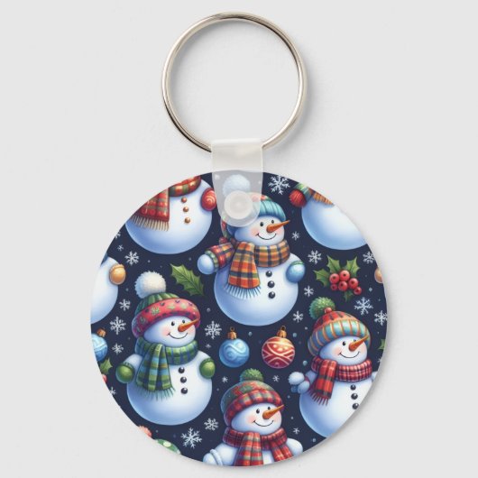Cozy Festive Snowman Sleutelhanger (Voorkant)