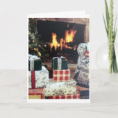 **COZY FIRE** MET GIFTS GEPRODUCEERD "MERRY CHRIST KAART (Voorkant)