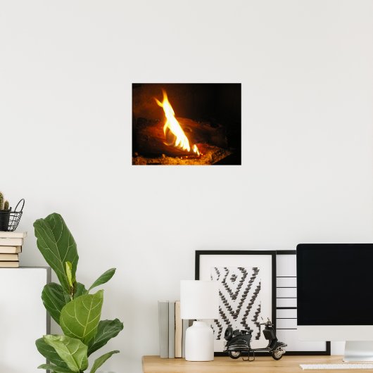 Cozy Fire Poster (Thuiskantoor)