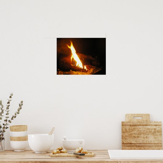 Cozy Fire Poster (Keuken)