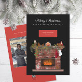 Cozy Fireplace Business Logo Feestdagenkaart