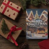 Cozy Fireplace kerstkaart Briefkaart