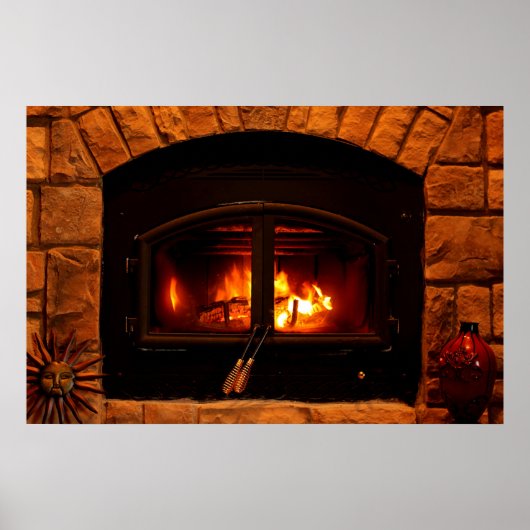 Cozy fireplace poster (Voorkant)
