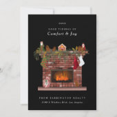 Cozy Fireplace Realtor Corporate Feestdagenkaart (Voorkant)
