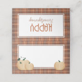 Cozy Flannel Friendsgiving Dinner Plaatskaartje (Buitenkant ongevouwen)