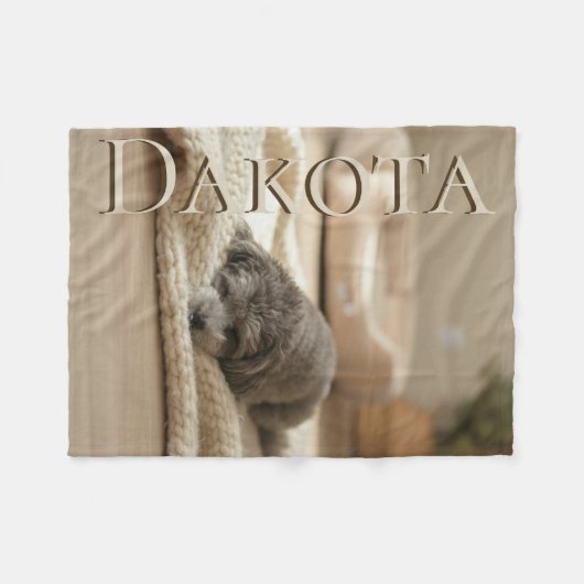 Cozy Fleece Blanket w/ Custom Pet Portrait (Voorkant (Horizontaal))