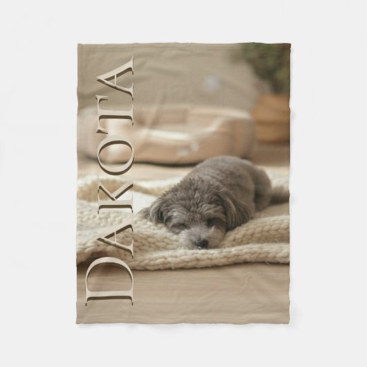 Cozy Fleece Blanket w/ Custom Pet Portrait (Voorkant)