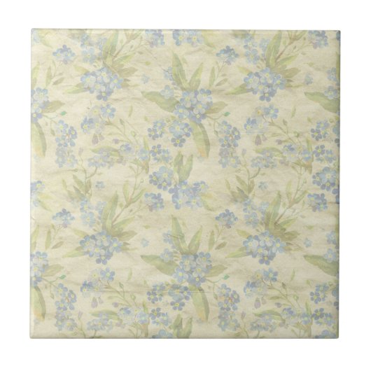 Cozy  florale textiel Vergeet het niet Tegeltje (Voorkant)