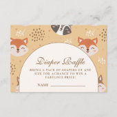 Cozy Forest Animals Diapper Raffle Informatiekaartje (Voorkant)