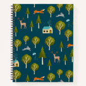 Cozy Forest Cabin and Animals Notebook Notitieboek (Voorkant)