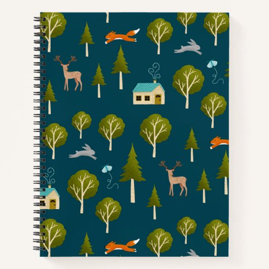 Cozy Forest Cabin and Animals Notebook Notitieboek (Voorkant)