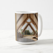 Cozy Forest Cabin Coffee Mok – Modern Glazen Huis  (Voorkant rechts)