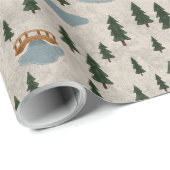 Cozy Forest Village Wrapping Paper Cadeaupapier (Rol Hoek)