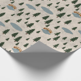 Cozy Forest Village Wrapping Paper Cadeaupapier