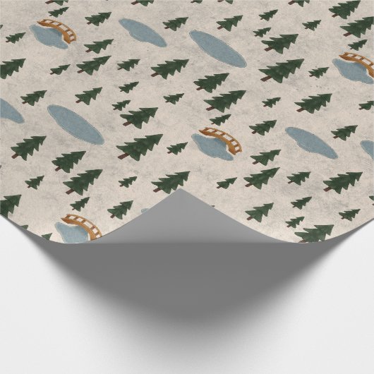 Cozy Forest Village Wrapping Paper Cadeaupapier (Hoek)