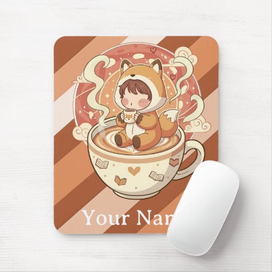 Cozy Fox Brew & Books Mouse Pad Muismat (Met muis)