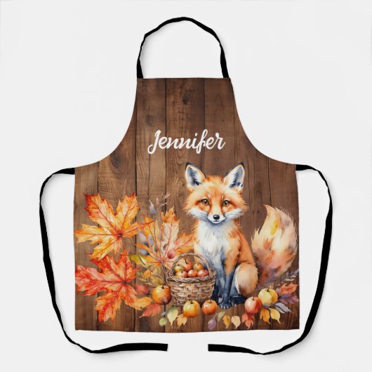 Cozy Fox Rustic Herfst Schort (Voorkant)