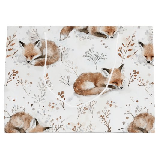 Cozy Foxes Animals Christmas Groot Cadeauzakje (Voorkant)