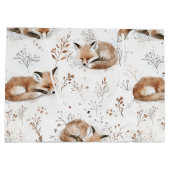 Cozy Foxes Animals Christmas Groot Cadeauzakje (Achterkant)