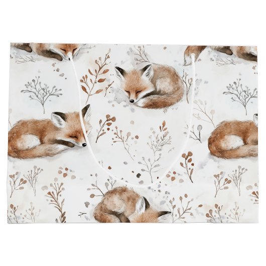 Cozy Foxes Animals Christmas Groot Cadeauzakje (Achterkant)