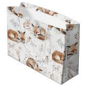 Cozy Foxes Animals Christmas Groot Cadeauzakje (Achterkant Gekanteld)