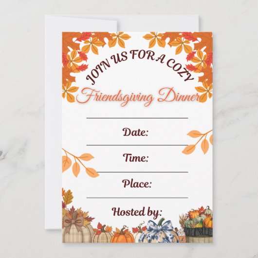Cozy Friendsgiving Dinner Art Kaart (Voorkant)