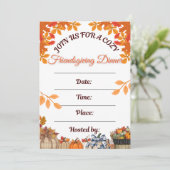 Cozy Friendsgiving Dinner Art Kaart (Staand voorkant)